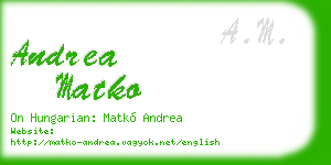 andrea matko business card