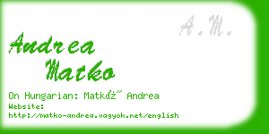 andrea matko business card